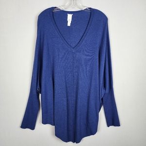 Wynne Layers Blue Shirt with Batwing Sleeves Sz Petite XL